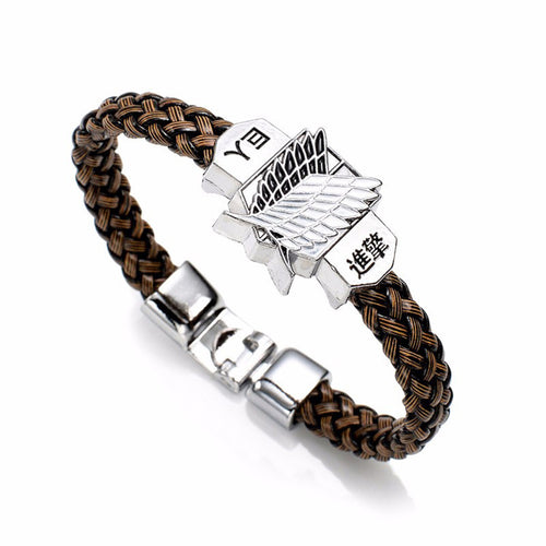 New Fashion Anime Attack On Titan Charm Bracelet Shingeki No Kyojin Cosplay