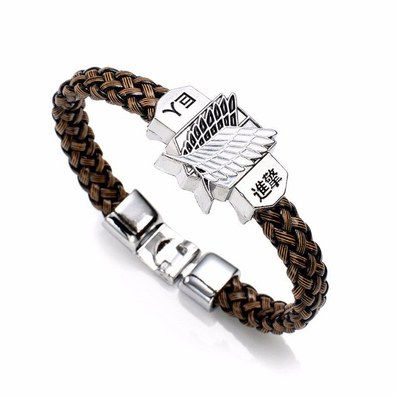 New Fashion Anime Attack On Titan Charm Bracelet Shingeki No Kyojin Cosplay