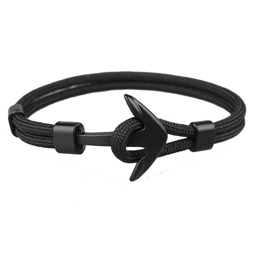 Bracelets Men Charm Survival Rope Chain Paracord Bracelet Male Wrap Metal Sport Hooks